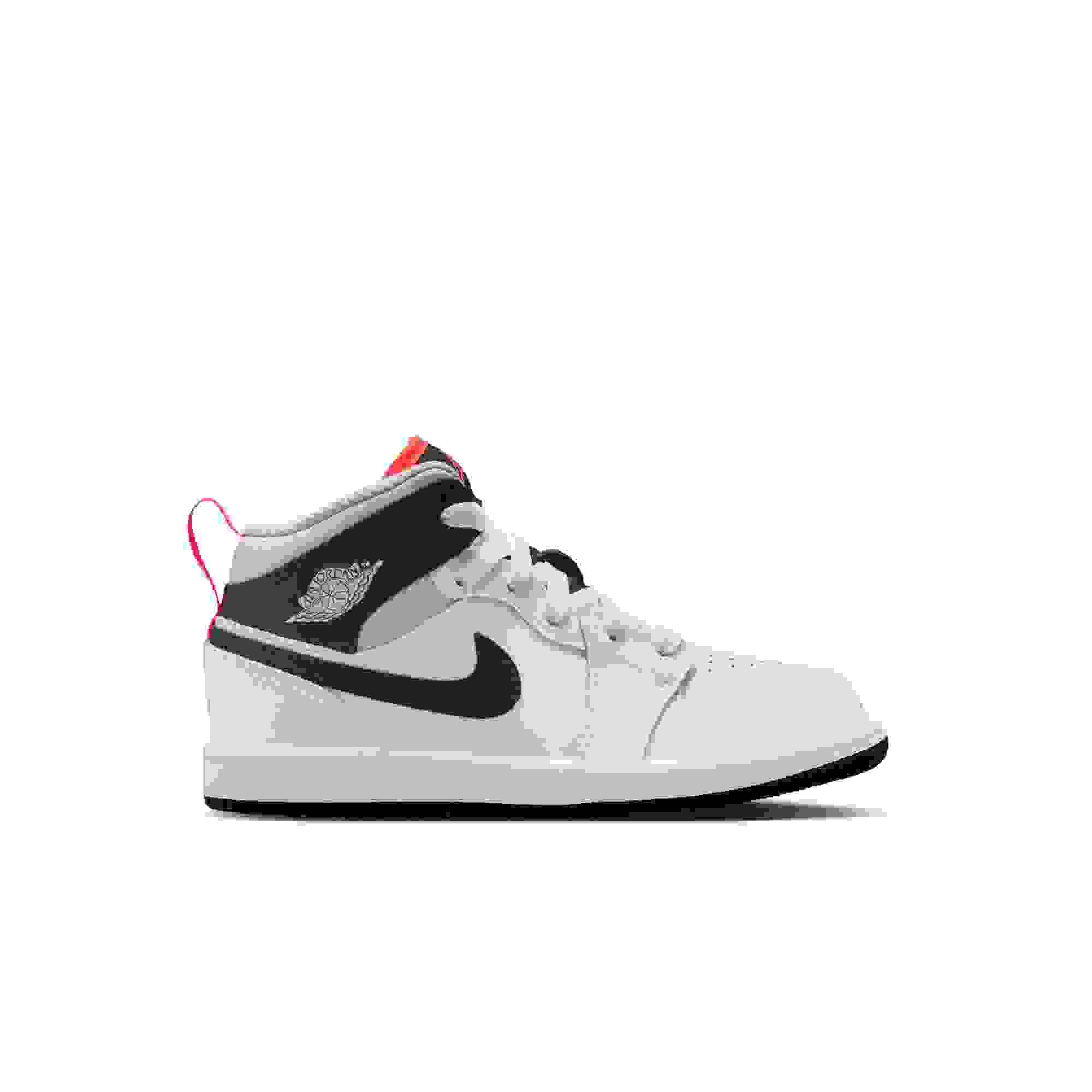 Jordan 1 Mid Preschool Boys' "Summit White/Black/Infrared 23" Shoe